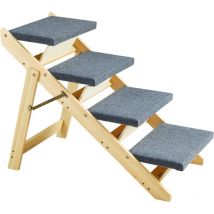Mophorn - Escalier en bois pour animaux de compagnie, 2 en 1, design pliable en bois pour lits, canapés et voitures. Escalier et rampe pour chien à 4
