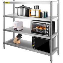 Mophorn - vevor Etagere de Rangement a 4 Niveaux, Rayonnage de Garage en Acier Inoxydable, 180x45x150 cm, Structure Solide, Capacite de Charge 599