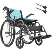 Mophorn - Fauteuil roulant ultra-léger de 18 pouces, alliage d'aluminium durable, portable avec accoudoirs rabattables de la longueur d'un