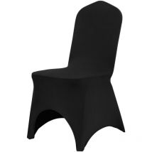 Mophorn - Fundas para Sillas de Boda 50 Piezas Fundas para Sillas Negras Fundas para Sillas de Lycra Sillas Sin Brazos Poliester y Elastano Frente