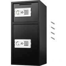 Mophorn - Grand coffre-fort de sécurité à double porte en acier de 2,6 pieds cubes avec serrure numérique pour argent, armes à feu, bijoux – Noir