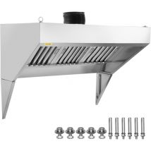 Vevor Hotte Aspirante Commerciale de 2,1 m pour Camion-Restaurant, Hotte de Remorque en Inox 201 avec 3 Grilles de Filtre a Huile Amovibles en Forme