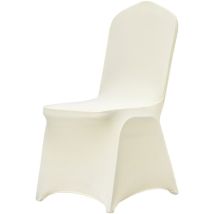Mophorn - Housses de chaise pliantes en élasthanne extensible , universelles, amovibles et lavables. 30 pièces blanc ivoire pour diverses occasions