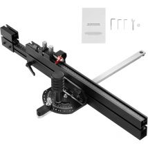 Mophorn - jauge à onglet de précision, scie à table en alliage d'aluminium 3/4'' x 3/8'', grille de 19 à 35 pouces, 15 butées d'angle, piston à