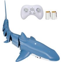 Jouet de requin télécommandé 2,4 GHz, bateau rc hautement simulé pour piscine et salle de bain, jouet de requin électrique rc avec 2 piles, fonction
