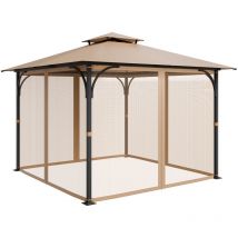 Mophorn - Moskitonetz für Pavillon, Ersatznetz für 304,8x304,8x213,4 cm große Pavillons, Insektenschutz mit 4 Seitenwänden, Vorhänge mit