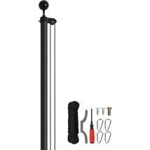 Kit asta portabandiera staccabile 25FT, lega di alluminio resistente per esterni, 3 modalità di visualizzazione, accessori professionali, bandiera