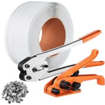 Mophorn - vevor Kit cerclage avec outil tendeur de cerclage, scellement de cerclage, bande pp 1000m longueur, 1000 joints metalliques, kit cerclage