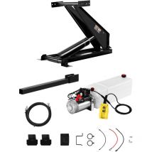 Kit de levage hydraulique à benne basculante de 22 000 lb, palan à ciseaux de 10 t avec pompe de 12 v, pour remorques à benne basculante et camions