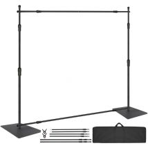 Mophorn - Kit de tuyaux et de draperies 10 pieds x 10 pieds, support de toile de fond robuste avec base en acier au carbone, support réglable avec 6