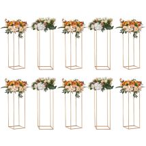 Mophorn - Lot de 10 supports de fleurs de mariage élégants de 80 cm, en stratifié acrylique et colonne de vase en métal, support de présentation de