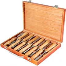 Mophorn - Wood Chisel Sets 12pcs 3-3/4Inch /95MM Woodworking Chisels Lathe Tools for Wood Carving Root Furniture Lathes (Jeu de ciseaux à bois 12