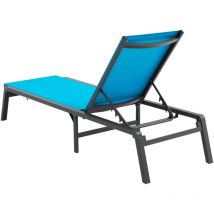 Lot de 2 chaises longues d'extérieur en aluminium avec inclinaison réglable sur 5 positions, chaises longues pliantes pour piscine, chaises de