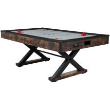 Mophorn - Luftbetriebener Air-Hockey-Tisch (214 cm) mit 2 Schlägern, 2 Pucks, elektronischem Punktezähler und stabilen X-Beinen – ideal für