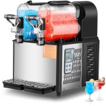 Mophorn - Machine à granité commerciale, machine à boissons glacées à double réservoir 3Lx2, machine à granité à margarita en acier inoxydable pour