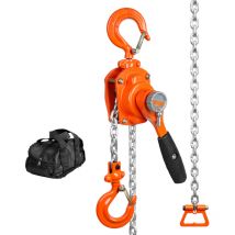 Mophorn - Manual Lever Chain Hoist, 1/2 Ton (1100 lbs) Capacity, 5 ft, G80 Galvanized Carbon Steel, Weston Double-Pawl Brake, Auto Chain Leading,