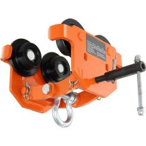Mophorn - Manual Trolley, 4400 lbs/2 Ton Load Capacity, Push Beam Trolley with Dual Wheels, Adjustable for I-Beam Flange Width 2.8' to 6.7', Heavy