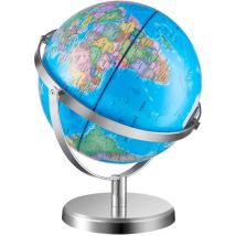 Mappamondo Illuminato, Globo Terrestre Educativo, Mappa Stampata in hd, con Supporto Pesante Metallo Base Stabile , Luce Notturna della Costellazione