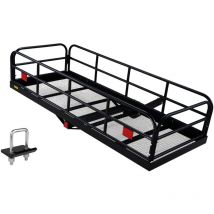 Vevor Panier a Bagages sur Attelage 1524x610x355mm Porte-Bagages deAttelage en Tube d'Acier Charge 181,4kg Plateforme sur Attelage Pliable avec