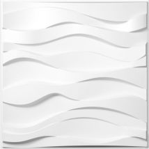 Mophorn - vevor Panneau Mural 50x50cm 3D Panneaux Muraux Decoration Stereo 13 pieces, Revetement Mural pvc Vagues, Panneau Mural Decoratif Coupe
