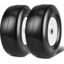 Mophorn - vevor Pneus de Tondeuse a Gazon avec Jante 2PCs, Pneus de Tracteur sans Chambre a Air 330x127-152 mm, Pneus en pu sans Crevaison, Moyeu