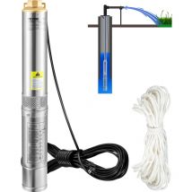 Pompe Immergee pour Puits 100 L/min 66 m Pompe a Eau pour Puits Profond en Acier Inox, Pompe a Eau Electrique 750 w, Pompe de Puits Submersible