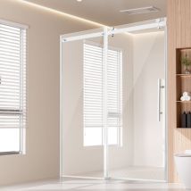 Mophorn - Porta doccia senza telaio, 58-59' l x 75' h, vetro scorrevole con vetro temperato trasparente da 5/16', nano antimacchia, impermeabile,