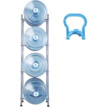 Porte-bouteilles d'eau à 4 niveaux support pour bouteilles de 5 gallons, rangée simple pour 4 bouteilles, support de rangement robuste, cuisine,
