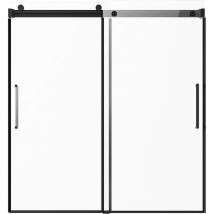 Mophorn - Porte de baignoire coulissante sans cadre, 56 à 60 po de largeur x 60 po de hauteur, porte de baignoire coulissante double, verre trempé