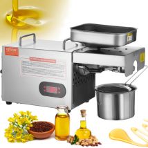 Vevor Pressa per Olio Elettrica, Macchina per lestrazione dellOlio in Acciaio Inox 850W, Temperatura Regolabile 0-300 °C, Pannello per Olio a Pressa a