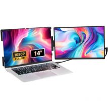 Mophorn - Rallonge d'écran portable pour ordinateur portable, double écran étendu, 14' fhd 1080P ips, pour ordinateurs portables 13'-17', plusieurs