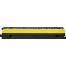 Mophorn - Rampa protectora de cables de 2 canales , resistente tpu, capacidad de 22 000 lb, tope de velocidad de tráfico con cubierta abatible de