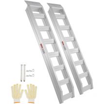 VEVOR Rampes de Chargement en Alu, Charge 4 t, Rampe d’Acces avec Extremite de Fixation Superieure a Crochet, Rail de Chargement pour Moto, Tracteur,