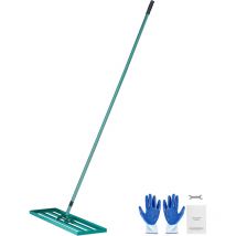Mophorn - Rastrillo nivelador de césped, herramienta resistente para césped de 36' x 10', nivelador de jardín con mango extendido de acero de 78'