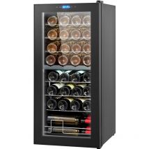 Mophorn - Refroidisseur à vin 32 bouteilles, réfrigérateur à vin à double zone et à double température, réfrigérateur autonome avec commande