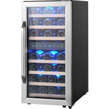 Mophorn - Refroidisseur à vin de 33 bouteilles, réfrigérateur à vin double zone et double température, réfrigérateur autoportant avec refroidissement