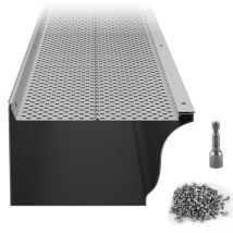 Mophorn - Rejilla de Protección de Canalones 152 mm Protector de Hojas para Canalones Aluminio 52 pcs Longitud 63,4 m Agujero 4 mm Espesor 0,5 mm