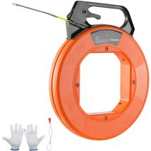 Mophorn Ruban rétractable de 30,5 m, extracteur de fil en fibre de verre 3/16", outil de traction de câble facile à utiliser pour fils muraux et