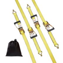 Mophorn - Sangles d'arrimage à cliquet (4PK), résistance à la rupture de 10 000 lb, double crochet en j Comprend 4 sangles d'arrimage à cliquet de