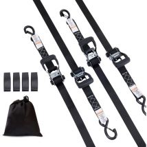 Mophorn - Sangles d'arrimage à cliquet (4PK), résistance à la rupture maximale de 5208 lb, 1,6 x 8' Sangles d'arrimage à cliquet de qualité