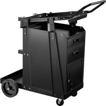 Mophorn - Schweißwagen, robust, mit 2 Schubladen, abschließbarem Schrank, 350 Pfund Tragkraft, 360°-Räder, für Schweißgeräte und Gasflaschen