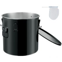 Seau à graisse pour friteuse 10 gallons d'huile en acier inoxydable avec revêtement antirouille, récipient de transport d'huile avec sac filtrant,