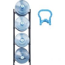Mophorn - Support de carafe à eau à 4 niveaux, support de bouteille d'eau de 5 gallons, support de carafe robuste pour 4 bouteilles, noir, cuisine,