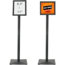 Mophorn - Support de panneau sur piédestal, support vertical et horizontal réglable de 8,5 x 11 pouces, base en métal robuste pour affichage,