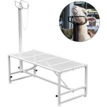 Mophorn - vevor Support pour betail 130x59 cm support de parage avec piece de tete droite, support de parage pour chevre avec cadre en metal robuste,