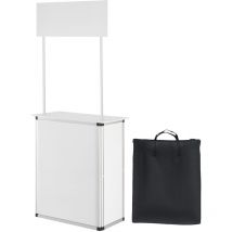 Mophorn - Table de podium portable pour salon professionnel 30,91 x 14,96 x 71,46, comptoir d'exposition pliable avec mur, table de bar de promotion