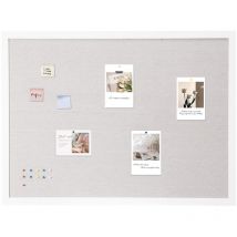 Mophorn - Tableau en liège blanc 48'x36' avec surface en lin – Tableau d'affichage mural élégant pour la maison, l'école, le bureau – Tableau