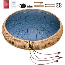 Mophorn - Tambour à langue en acier, 14 pouces et 15 notes, tambour de pluie pour jardin, clé en ré majeur, avec 2 maillets et sac de transport,