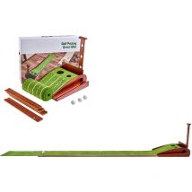 Mophorn - Tapis de golf 2 trous pour entraînement en intérieur, retour automatique de balle, guide d'alignement, mini-ensemble de golf avec 3 balles,