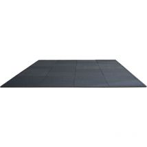 Tapis de sol de salle de sport de 0,56 pouce d'épaisseur, 12 carreaux, 48 pi2, emboîtables, noir et bleu - Mophorn